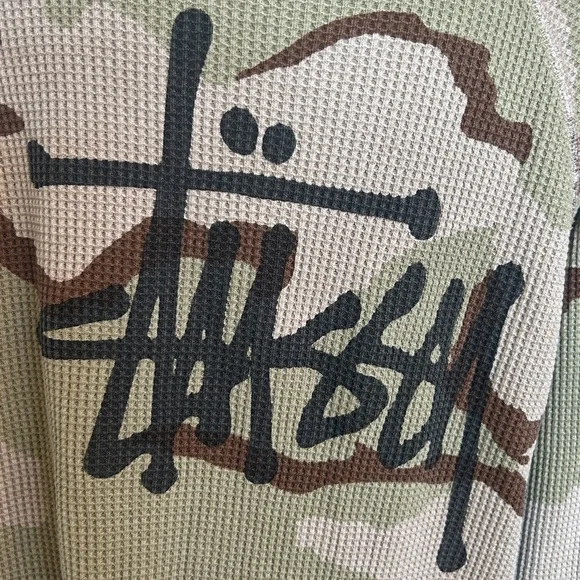Stussy waffle knit camo long-sleeve shirt - Picture 6 of 12